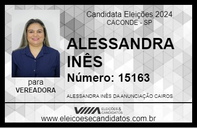 Candidato ALESSANDRA INÊS 2024 - CACONDE - Eleições