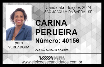 Candidato CARINA PERUEIRA 2024 - SÃO JOAQUIM DA BARRA - Eleições