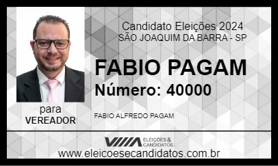 Candidato FABIO PAGAM 2024 - SÃO JOAQUIM DA BARRA - Eleições