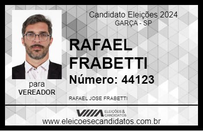 Candidato RAFAEL FRABETTI 2024 - GARÇA - Eleições