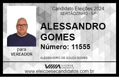 Candidato ALESSANDRO GOMES 2024 - SERTÃOZINHO - Eleições