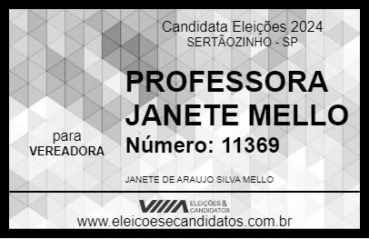 Candidato PROFESSORA JANETE MELLO 2024 - SERTÃOZINHO - Eleições