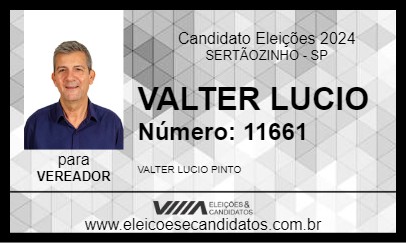 Candidato VALTER LUCIO  2024 - SERTÃOZINHO - Eleições