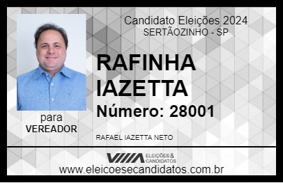 Candidato RAFINHA IAZETTA 2024 - SERTÃOZINHO - Eleições