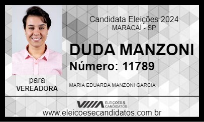 Candidato DUDA MANZONI 2024 - MARACAÍ - Eleições