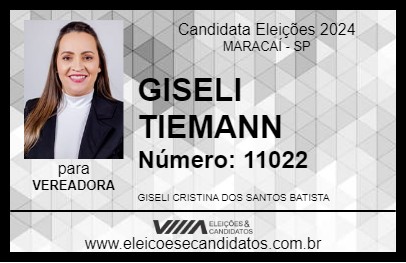 Candidato GISELI TIEMANN 2024 - MARACAÍ - Eleições