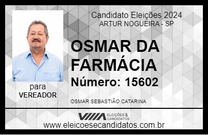 Candidato OSMAR DA FARMÁCIA 2024 - ARTUR NOGUEIRA - Eleições