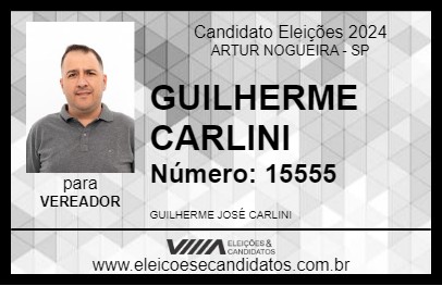 Candidato GUILHERME CARLINI 2024 - ARTUR NOGUEIRA - Eleições