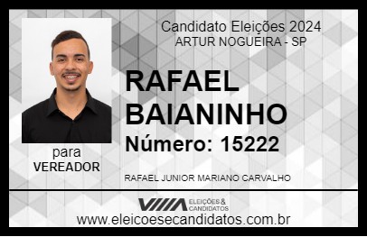 Candidato RAFAEL BAIANINHO 2024 - ARTUR NOGUEIRA - Eleições