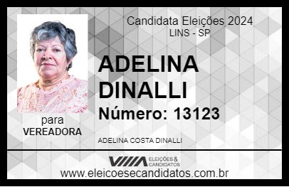 Candidato ADELINA DINALLI 2024 - LINS - Eleições