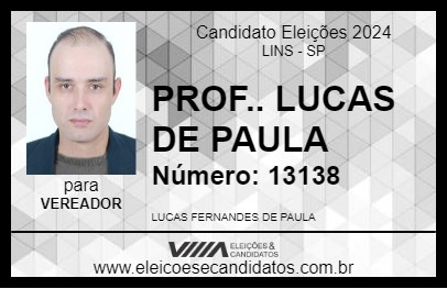 Candidato PROF.. LUCAS DE PAULA 2024 - LINS - Eleições