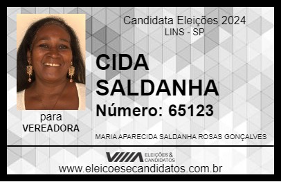 Candidato CIDA SALDANHA 2024 - LINS - Eleições