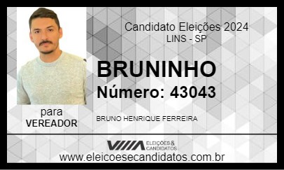 Candidato BRUNINHO 2024 - LINS - Eleições