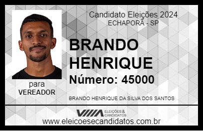 Candidato BRANDO HENRIQUE 2024 - ECHAPORÃ - Eleições