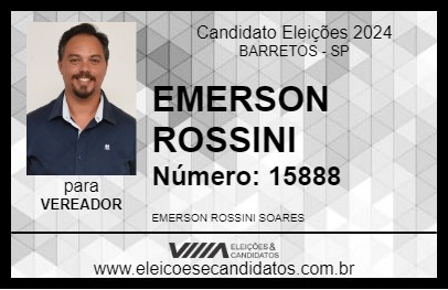 Candidato EMERSON ROSSINI 2024 - BARRETOS - Eleições