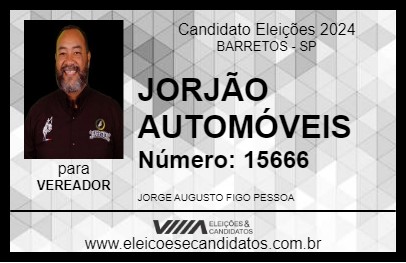 Candidato JORJÃO AUTOMÓVEIS 2024 - BARRETOS - Eleições