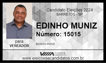 Candidato EDINHO MUNIZ 2024 - BARRETOS - Eleições