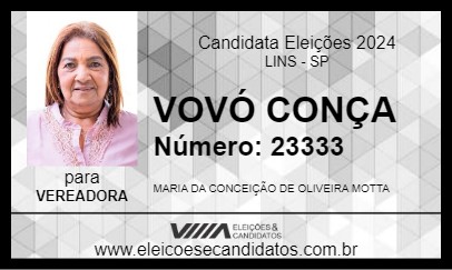 Candidato VOVÓ CONÇA 2024 - LINS - Eleições