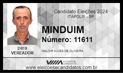 Candidato MINDUIM 2024 - ITÁPOLIS - Eleições