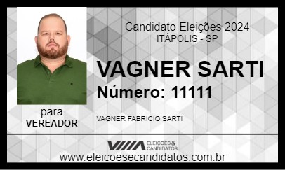 Candidato VAGNER SARTI  2024 - ITÁPOLIS - Eleições