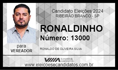 Candidato RONALDINHO FISCAL DO POVO 2024 - RIBEIRÃO BRANCO - Eleições