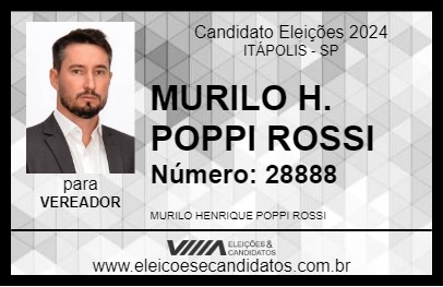 Candidato MURILO H. POPPI ROSSI 2024 - ITÁPOLIS - Eleições