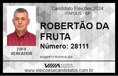 Candidato ROBERTÃO DA FRUTA 2024 - ITÁPOLIS - Eleições