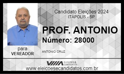 Candidato PROFESSOR ANTONIO 2024 - ITÁPOLIS - Eleições