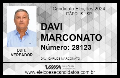 Candidato DAVI MARCONATO 2024 - ITÁPOLIS - Eleições