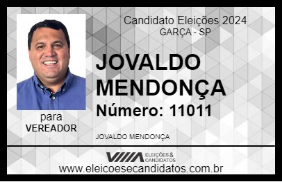 Candidato JOVALDO MENDONÇA 2024 - GARÇA - Eleições