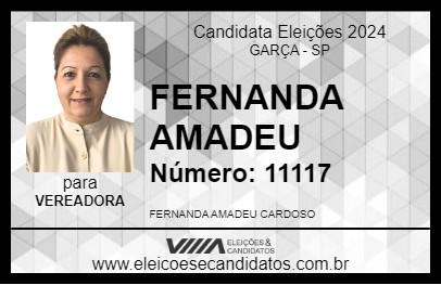 Candidato FERNANDA AMADEU 2024 - GARÇA - Eleições