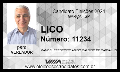 Candidato LICO 2024 - GARÇA - Eleições