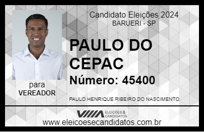 Candidato PAULO DO CEPAC 2024 - BARUERI - Eleições