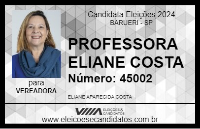 Candidato PROFESSORA ELIANE COSTA 2024 - BARUERI - Eleições