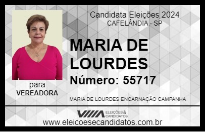 Candidato MARIA DE LOURDES 2024 - CAFELÂNDIA - Eleições