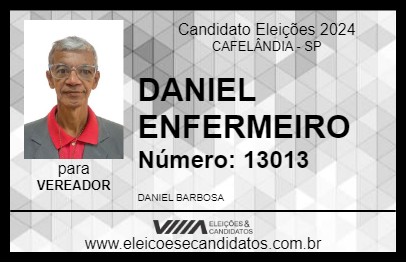 Candidato DANIEL ENFERMEIRO 2024 - CAFELÂNDIA - Eleições