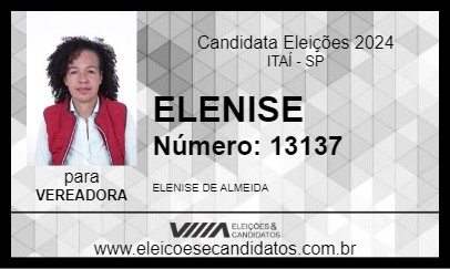 Candidato ELENISE 2024 - ITAÍ - Eleições