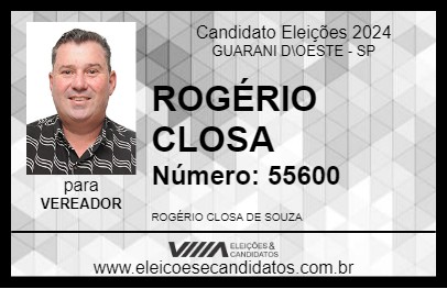 Candidato ROGÉRIO CLOSA 2024 - GUARANI D\OESTE - Eleições