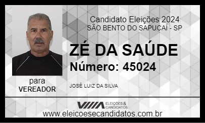 Candidato JOSÉ LUIZ BIGODE 2024 - SÃO BENTO DO SAPUCAÍ - Eleições