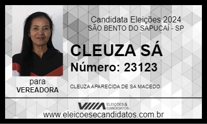 Candidato CLEUZA SÁ 2024 - SÃO BENTO DO SAPUCAÍ - Eleições