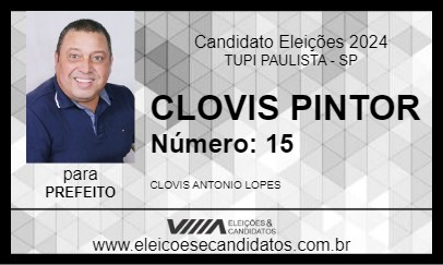 Candidato CLOVIS PINTOR 2024 - TUPI PAULISTA - Eleições