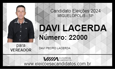 Candidato DAVI LACERDA 2024 - MIGUELÓPOLIS - Eleições