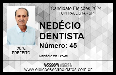 Candidato NEDÉCIO DENTISTA 2024 - TUPI PAULISTA - Eleições