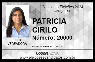 Candidato PATRICIA CIRILO 2024 - GARÇA - Eleições