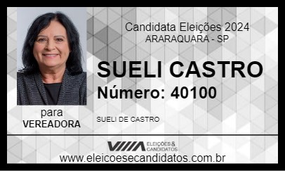 Candidato SUELI CASTRO 2024 - ARARAQUARA - Eleições