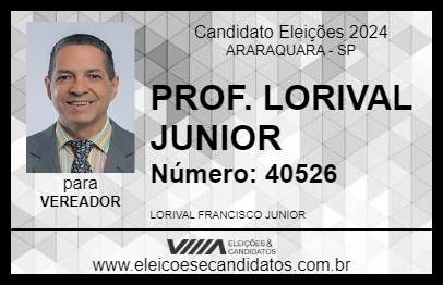 Candidato PROF. LORIVAL JUNIOR 2024 - ARARAQUARA - Eleições