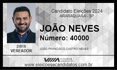 Candidato JOÃO NEVES 2024 - ARARAQUARA - Eleições