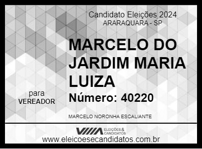 Candidato MARCELO DO JARDIM MARIA LUIZA 2024 - ARARAQUARA - Eleições