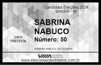 Candidato SABRINA NABUCO 2024 - BARUERI - Eleições