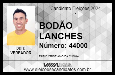 Candidato BODÃO LANCHES 2024 - TUPI PAULISTA - Eleições